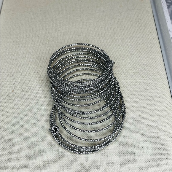 Stella & Dot spiral silver bangle - Picture 2 of 2